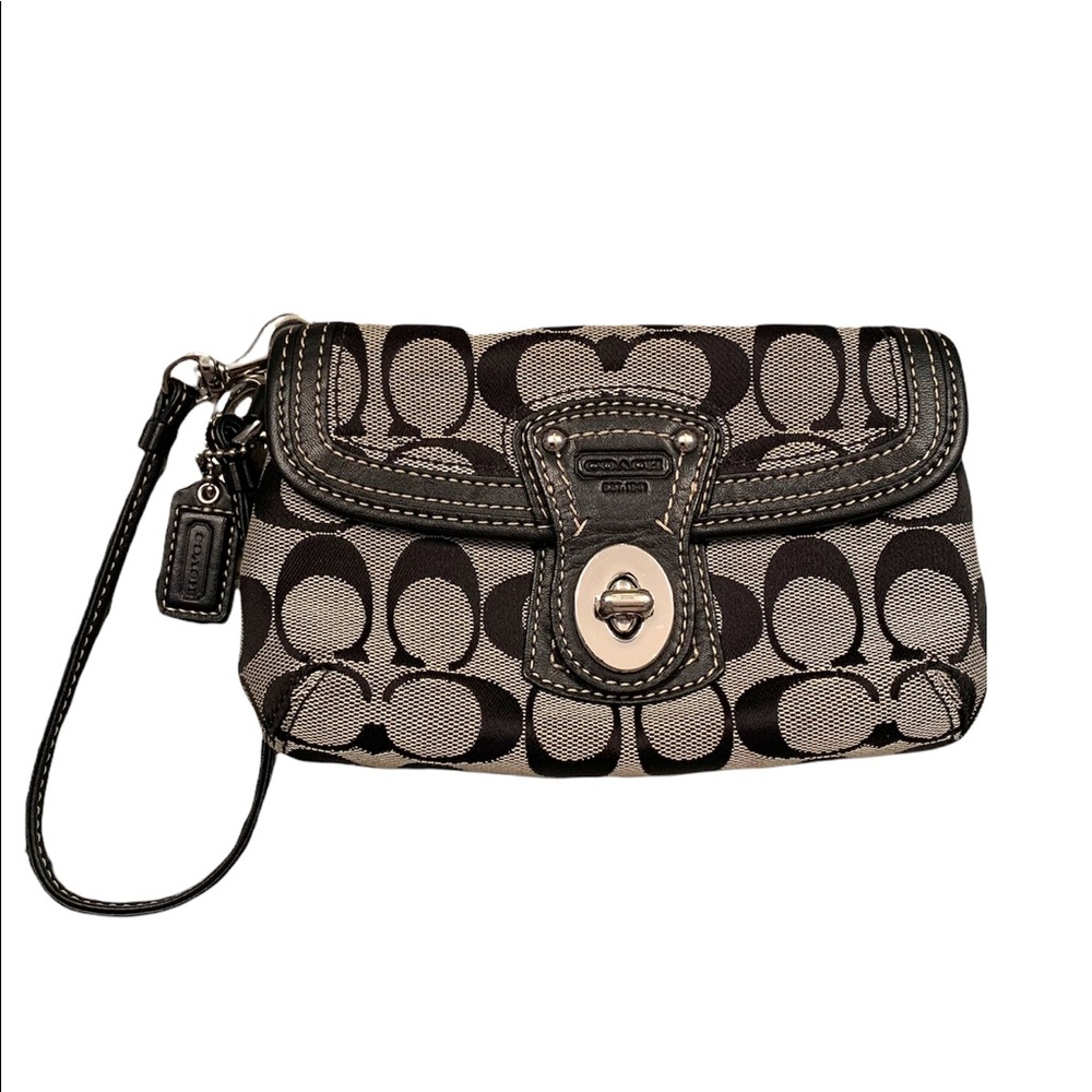 EUC - Coach Signature Logo Wristlet